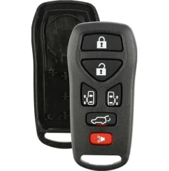 6 button Nissan Quest remote replacement shell with rubber buttons by Car & Truck Remotes