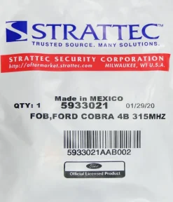 2022 Ford Mustang Cobra Smart Remote Key Fob