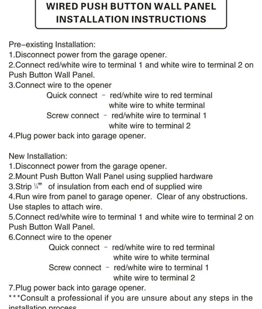 Garage Door Opener Wall Panel for Liftmaster 78LM