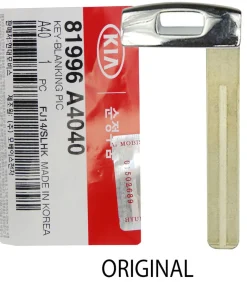 Kia Smart Remote Emergency Insert Key PN: 81996-A4040, 81996-2P300