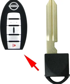 Nissan Infiniti Emergency Insert key NI06 NI05 for smart remotes - no chip, black head by Car & Truck Remotes