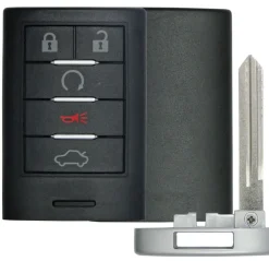Replacement CADILLAC CTS, STS 5 button smart remote case + insert key