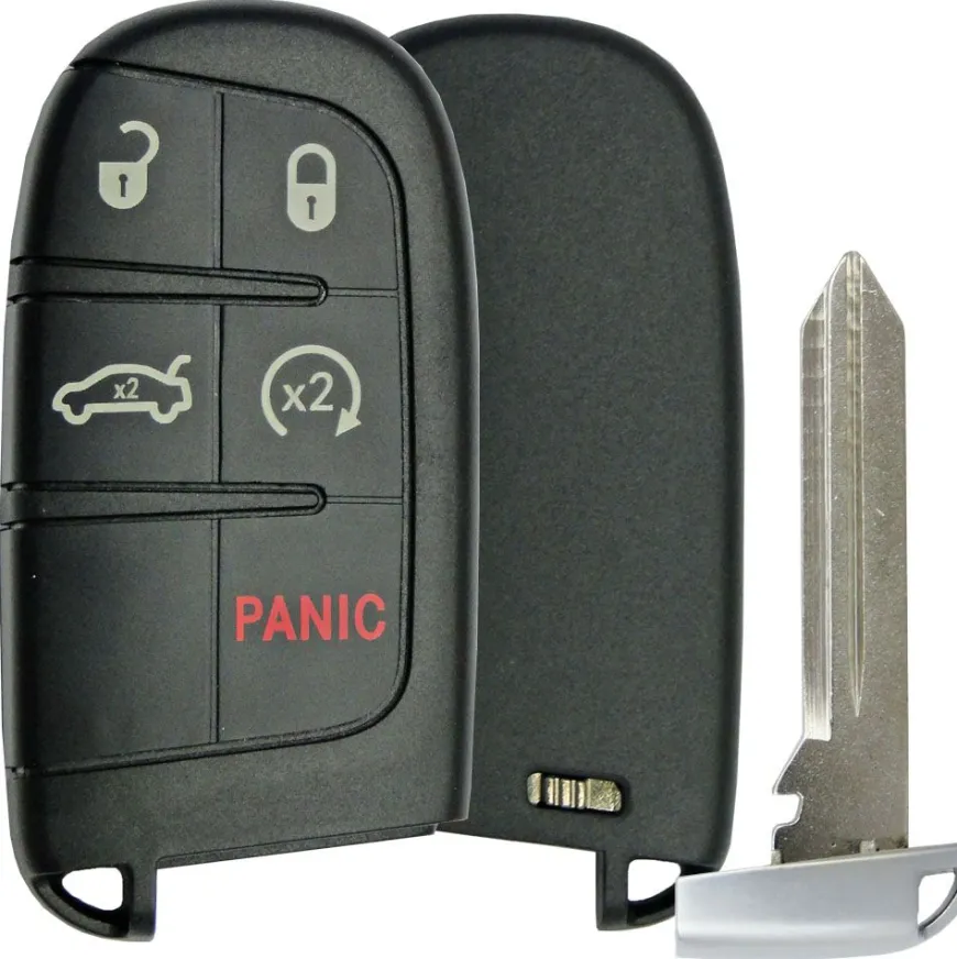 Replacement 5 button Chrysler Dodge Smart Remote Shell by Car & Truck Remotes