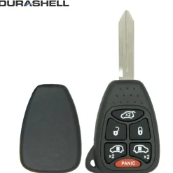 Replacement 6 button Chrysler Dodge Jeep DURASHELL case/shell with blank key by Car & Truck Remotes