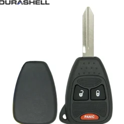 Replacement 3 button Chrysler Dodge Jeep DURASHELL case/shell with blank key by Car & Truck Remotes