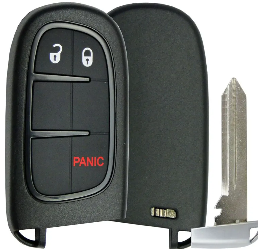Replacement 3 button Dodge Jeep Smart Remote Shell + insert key by Car & Truck Remotes