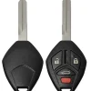Replacement 4 button Mitsubishi Case Shell with blank key by Car & Truck Remotes