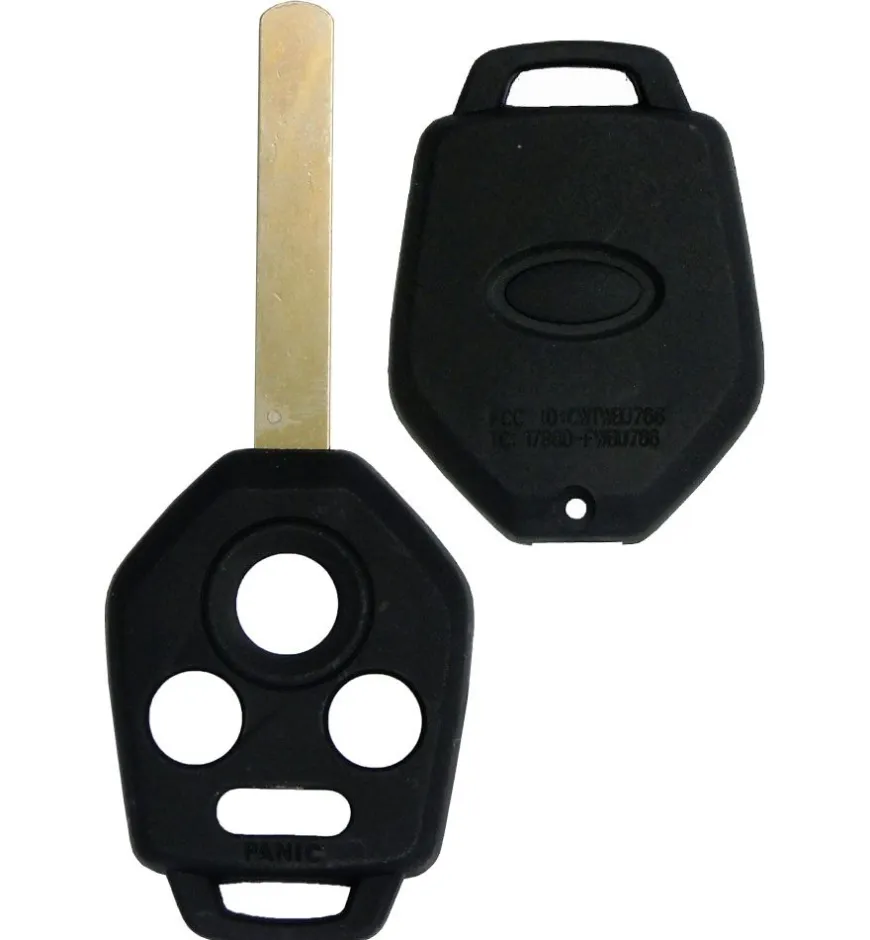 Subaru 4 button Replacement Remote Case / Shell with blank key (high security blade) by Car & Truck Remotes