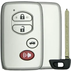 Toyota 4 Button w/ Trunk Smart Remote Replacement Silver Shell by Car & Truck Remotes